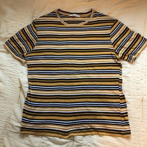 ZARA YELLOW STRIPED T- SHIRT ✨